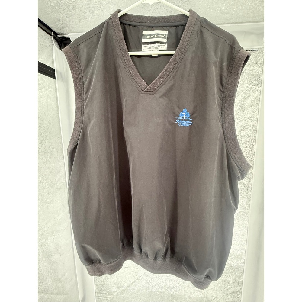 IZOD CLUB Mens Golf Vest Gray Embroidered Kinderlou Forest‎ Sleeveless XL